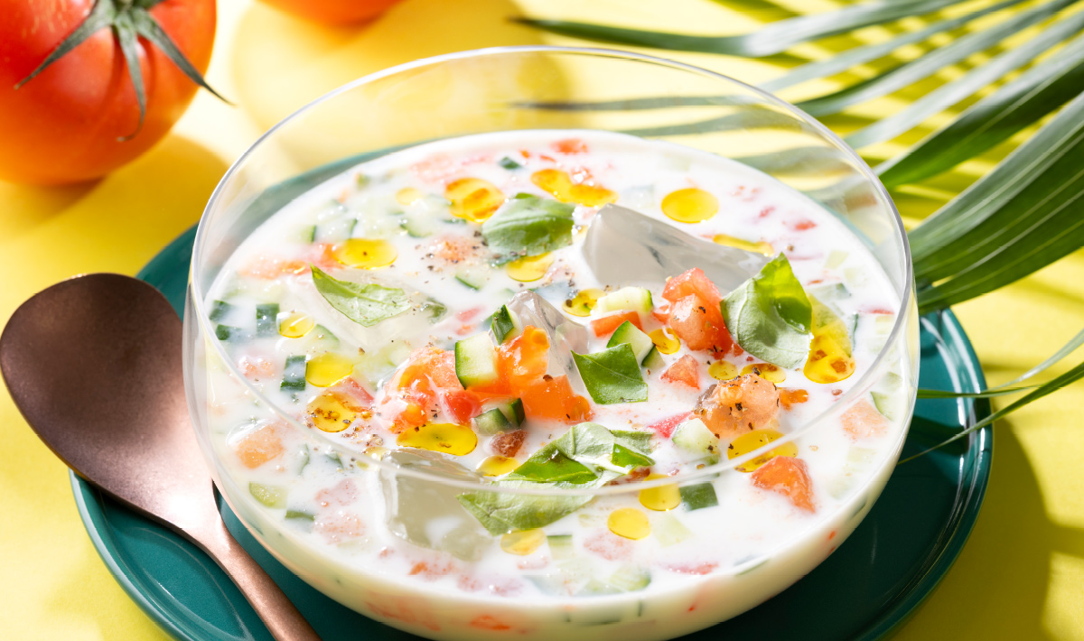 夏野菜のホワイトガスパチョ